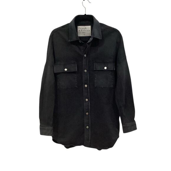 Frank & Eileen McLoughlin Utility Jacket Italian Dream Denim In Black Size Small - Picture 4 of 15